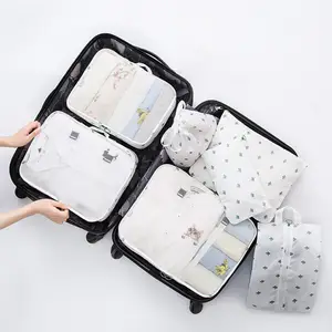 यात्रा सामान आयोजक बैग सेट 7PCS भंडारण बैग सेट कपड़े अंडरवियर मोजे पैकिंग क्यूब्स यात्रा बैग