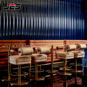 Bộ bàn ghế quầy bar J2S với ghế đẩu bọc nệm, bàn quầy bar cao, ghế ngồi kiểu booth dành cho các dự án dịch vụ giải trí, câu lạc bộ đêm - Product Image 1