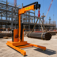 Nouvelle grue de sol hydraulique électrique professionnelle de 1 tonne avec bras télescopique à 3 sections et élingue en câble métallique pour l'entretien des moules de moteurs