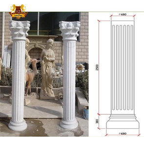 Yz tác phẩm điêu khắc hiện đại rắn Roman cột vườn đá cẩm thạch trắng cột Hy Lạp maidens Roman trụ cột cho 3D mô hình Thiết kế ngoài trời - Product Image 3