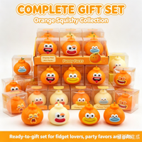 Mainan Fidget Squishy Oranye untuk Anak Perempuan & Laki-laki, Lembut, Penghilang Stres, Bentuk Buah Lucu dengan Ekspresi yang Dapat Berubah