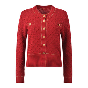 Cárdigan de <span class=keywords><strong>Lana</strong></span> de Manga Larga para <span class=keywords><strong>Mujer</strong></span>, Estilo Y2K, Transpirable, Color Sólido, Cuello Redondo, Elegante, Color Rosa Dulce, <span class=keywords><strong>Jersey</strong></span>, Primavera-Otoño 2026 - Product Image 5