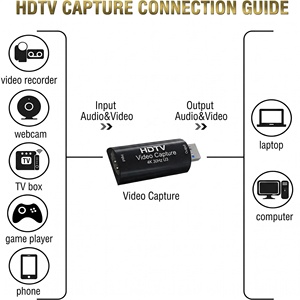 Carte de capture vidéo USB 3.0 <span class=keywords><strong>4K</strong></span> HDTV en alliage d'aluminium pour entrée, adaptateur de streaming de jeux 1080P 60FPS pour tablettes, ordinateurs portables et XSplit - Product Image 5