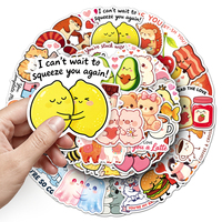 50 stuks schattige cartoon paar dieren fruit hart romantische stickers voor computer bagage dagboek decor