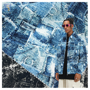 Lote de <span class=keywords><strong>Tela</strong></span> <span class=keywords><strong>Vaquera</strong></span> de Algodón 100% Teñida con Estampado Digital, <span class=keywords><strong>Tela</strong></span> <span class=keywords><strong>Vaquera</strong></span> Desgastada de Diseñador Chino <span class=keywords><strong>por</strong></span> <span class=keywords><strong>Metros</strong></span> - Product Image 1