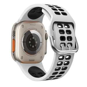 Bracelet de montre en silicone respirant bicolore à double boucle Upro Sport pour Apple Watch Series 11 9 10 8 42mm 44mm 46mm - Product Image 3
