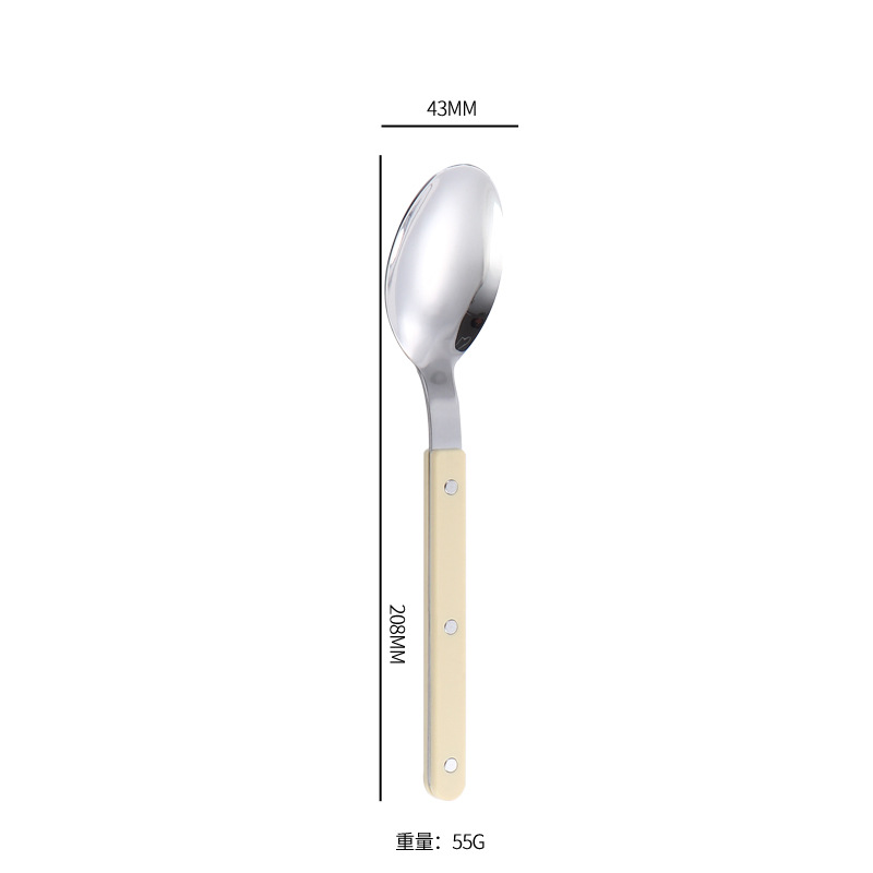Dinner spoon [Beige handle, 410 stainless steel]