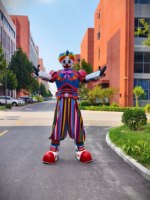 Costume LED Lumineux de Clown Robot sur Échasses en Soie, Coton et Polyester pour Homme Adulte, pour Carnaval, Soirée Rave, Scène et Bar