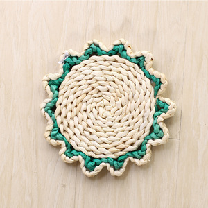 Panier mural Boho décoratif Bulrush tissé décoration murale Art paniers suspendus ronds pour cuisine rustique maison été décorations - Product Image 6