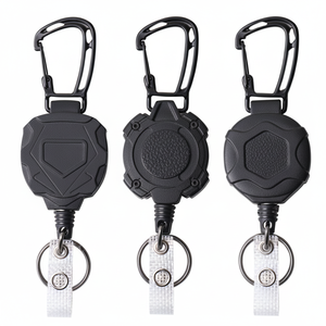 Porte-clés rétractable avec logo personnalisé Mousqueton robuste Porte-badge d'identification tactique Porte-clés anti perte Porte-clés avec sangle d'identification Couleur personnalisée - Product Image 1