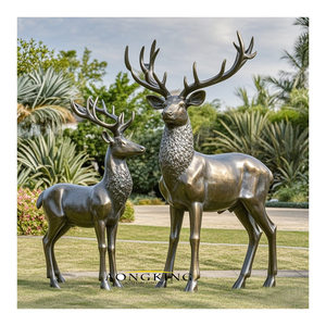 Escultura de cabeza de ciervo de estatua de metal de <span class=keywords><strong>tamaño</strong></span> <span class=keywords><strong>real</strong></span> de cobre de bronce de diseño animal realista a la venta - Product Image 6