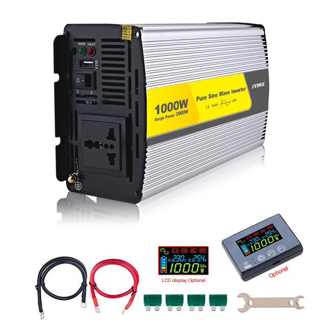 1000w 12v 24v 48v Dc to Ac 110v 220v Pure Sine Wave Solar Power Inverter