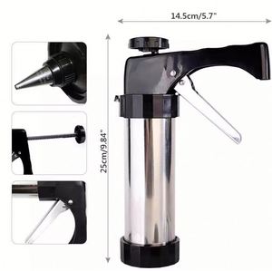Kit en acier inoxydable avec 13 disques et 8 embouts de décoration, pistolet à biscuits en métal pour la pâtisserie - Product Image 4