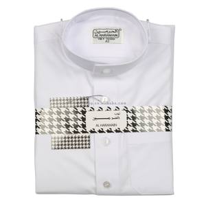 Clásico blanco <span class=keywords><strong>Alharamain</strong></span> Spun Gamis Kaftan Pria Dewasa Jubah Abaya Jalabya vestido étnico árabe Thobe Ramadán ropa islámica - Product Image 1