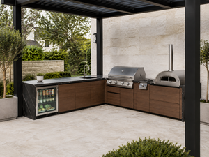 Cucina per barbecue e Grill all'aperto di lusso per ville <span class=keywords><strong>Forno</strong></span> elettrico integrato su misura e griglia in acciaio inossidabile - Product Image 4