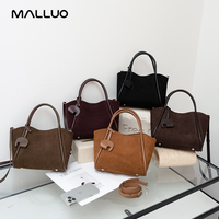 Tas Keranjang Wanita Kulit Asli Suede Berkualitas Tinggi Grosir, Tas Tangan Kulit Frosted Matte Awet, Tas Bucket Wanita