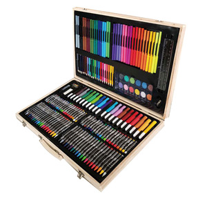 Professionnel 180 pièces 220 pièces ensemble de peinture de caisse en bois ensemble de coloriage et de dessin d'art pour enfants d'âge scolaire dans un étui en bois - Product Image 5