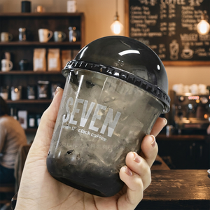 Clear Disposable PET <b>Plastic</b> <b>Cups</b> 12/14/16/20/24oz Round Bottom Custom Llastic <b>Cups</b> with Lids Logo Print for Bubble Tea Coffee - Product Image 1