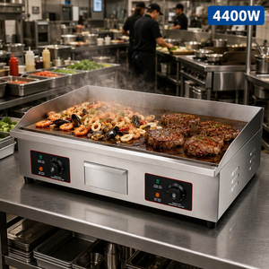Grille électrique en acier inoxydable de 730 mm, machine à griller les hamburgers sur comptoir, plaque de cuisson haute efficacité de 4400 W pour restaurant de restauration rapide - Product Image 1