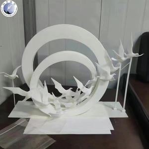 Sculpture circulaire en métal résistant à <span class=keywords><strong>la</strong></span> corrosion, en acier inoxydable, pour l'extérieur, vente chaude en usine, OEM - Product Image 5