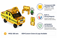 Ensemble de blocs de construction magnétiques Taxi pour enfants de 3 ans et plus, jouet éducatif de construction, jeu d'imitation