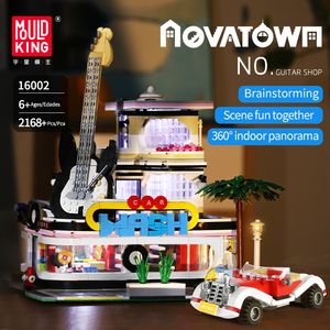 Mouldking casa de guitarra com led, 2168 peças, modelos de construção de cidades, moc, casa com luzes led, conjunto de blocos de <span class=keywords><strong>lepining</strong></span>, tijolos, crianças, brinquedos - Product Image 3