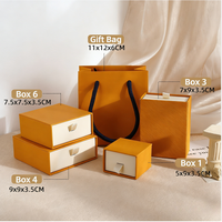 Boîte à bijoux en papier orange de luxe, boîte d'emballage personnalisée pour bijoux avec logo, pour bagues, boucles d'oreilles, bracelets, rangement de cadeaux