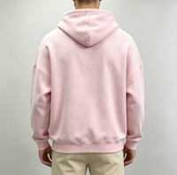 Sweat-shirts et sweats à capuche pour hommes, coupe classique, en coton pur épais 450 g/m², rose uni, avec poches, coupe ample, imprimé, personnalisés OEM