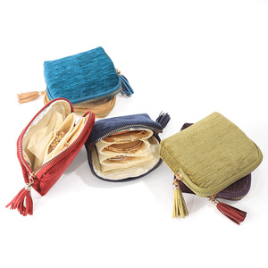 Pochette à bijoux magnétique en microfibre avec bouton doré, sac de rangement 3D en velours pour bijoux, emballage de bijoux à rabat, vente en gros - Product Image 5