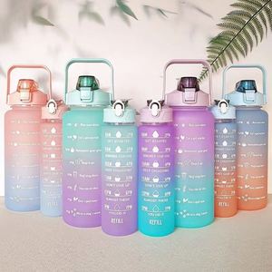 ขวดน้ำ BPA Free ขนาด 2 ลิตร ครึ่งแกลลอน สำหรับออกกำลังกาย เล่นกีฬา มีหลอดดูดและตัวบอกเวลา ผลิตจาก Tritan เป็นมิตรกับสิ่งแวดล้อม - Product Image 3