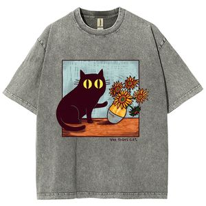 Camiseta Retro Vintage con lavado ácido para hombre, Camiseta de punto de talla grande con estampado de animales y logotipo DTG de algodón 100% personalizada - Product Image 5