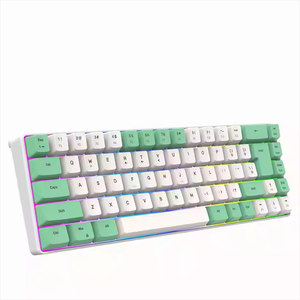 Teclado con cable K701 Separación de línea de teclas 68 teclas Sensación mecánica con cable Teclado luminoso para juegos RGB de doble color - Product Image 3