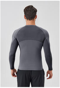 Camiseta Deportiva de Compresión para Hombre, de Nailon, para Entrenamiento al Aire Libre, de Secado Rápido, Transpirable, para Correr, Gimnasio, Manga Larga - Product Image 2