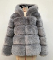 Manteau d'Hiver Doux RHG en Fausse Fourrure pour Femmes Grande Taille, Blouson Chaud à Capuche et Manches Longues pour Femmes