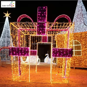 Décoration extérieure de Noël, motif de boîte cadeau géante lumineuse à LED pour l'éclairage et les décorations extérieures de Noël - Product Image 6