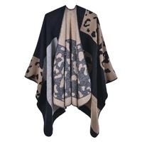 नई फैशन सर्दियों महिलाओं के लिए गर्म तेंदुए प्रिंट Ponchos और Capes Oversized शॉल Wraps कश्मीरी महिला पश्मीना