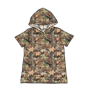Chemise à capuche à manches longues pour garçons, style décontracté, motif branches de chasse, en coton et élasthanne, pour enfants et frères, vente en gros, collection boutique personnalisée - Product Image 4