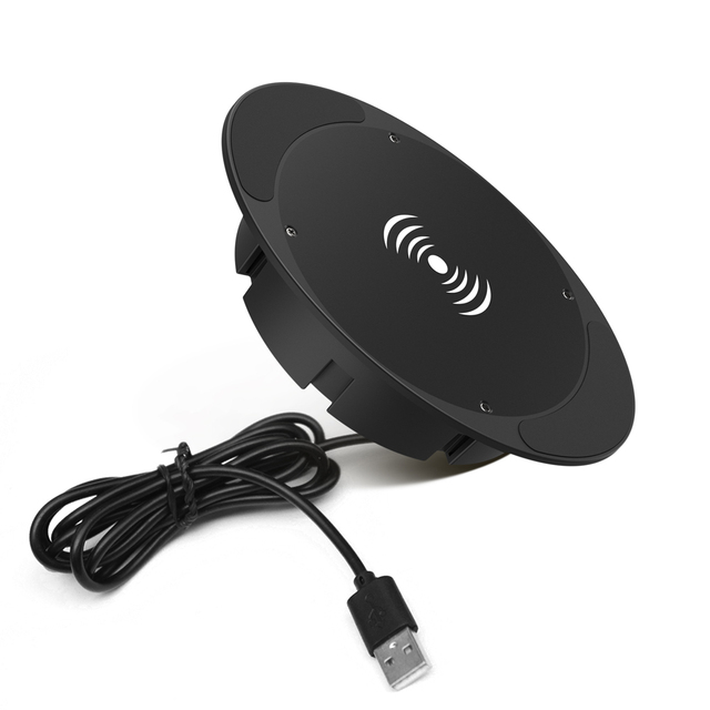 Furniture Hidden Invisible 15W Wireless Charger Long Distance 30mm Under the Desk Invisible Wireless Charger