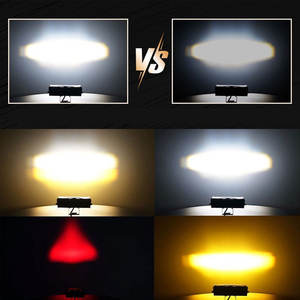 Feux de brouillard à <span class=keywords><strong>LED</strong></span> pour moto, double couleur, pour voitures, camions, SUV, mini phare, phare de conduite, accessoires de moto, 12-80V - Product Image 3