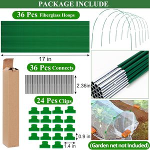 Arche de serre tunnel de culture 8FT, structure en fibre de verre antirouille, filet de jardin, toile d'ombrage, couverture de rangée, support de plantes DIY - Product Image 4