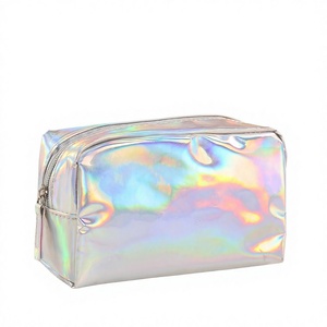 PU Colorful Laser Leopard Pattern Waterproof Zipper Closure Soft Handle Medium Capacity Portable Travel Makeup <b>Case</b> <b>Cosmetic</b> Bag - Product Image 3