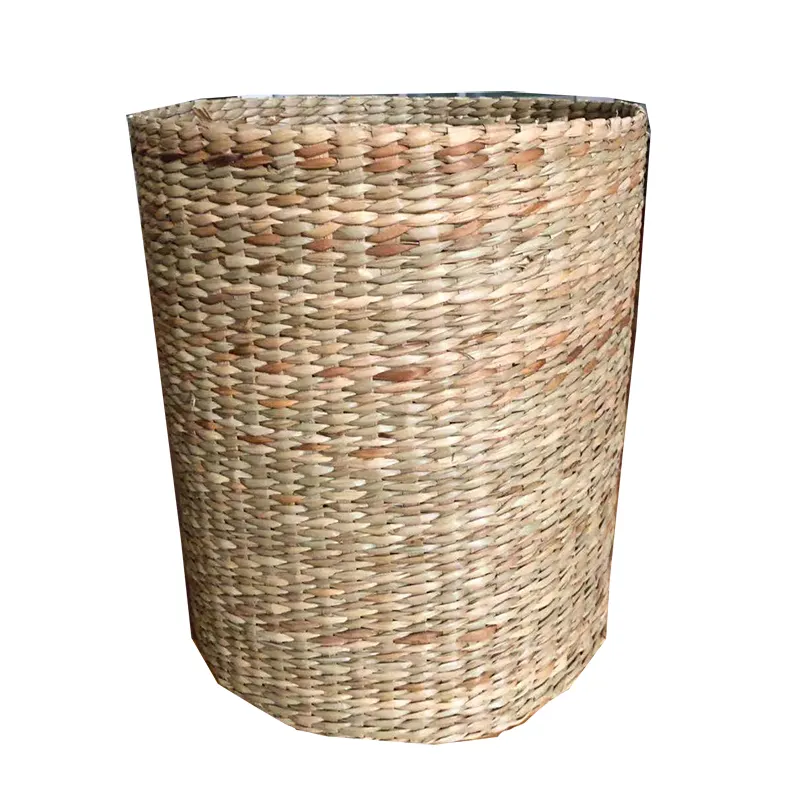 Panier tissé en paille Pot d'algues Seagrass intérieur avec doublure en plastique plantation fleur verte