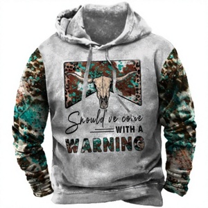 2026 European American-style Winter Pullover Hoodie Streetwear Fashion Trend 3D Digital Print Pocket <b>Mens</b> Loose-fitting - Product Image 1