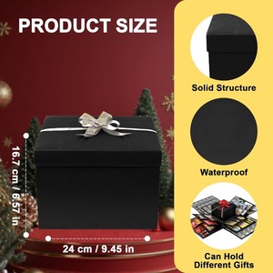 กล่องของขวัญแบบ 4 ชั้น สีดำ ดีไซน์สร้างสรรค์ ใช้สำหรับเตรียมของขวัญและสร้างความประหลาดใจ สามารถปรับแต่งได้ตามความต้องการ - Product Image 3