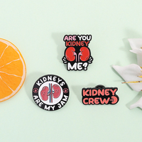 Alfileres de esmalte de riñón, insignia de equipo médico de Nefrología, broche de órgano divertido, regalo de joyería para médicos, enfermeras, amigos