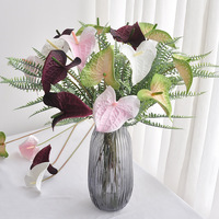 Kunstmatige EVA Anthurium Foam Bloemen Woonkamer Decoratie Kunstmatige Palm Bloem Bruiloft Decoratie Bloemstuk Accessoires