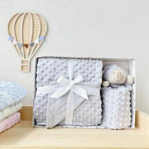 Vente en gros 2024 nouveauté ensemble de literie pour bébé Micro <span class=keywords><strong>Minky</strong></span> polaire à pois couverture pour bébé pour nouveau-nés - Product Image 3