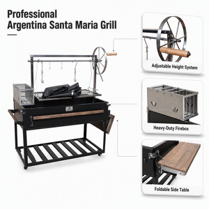 Parrilla <span class=keywords><strong>Argentina</strong></span> Santa María para Barbacoa, de Carbón, Resistente, con Sistema de Altura Ajustable, para Cocinar al Aire Libre - Product Image 3