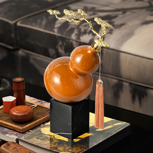 Nouvelle décoration de bureau en forme de gourde de style chinois, ornement haut de gamme pour salon, décoration de meuble à vin, cadeau de pendaison de crémaillère - Product Image 5