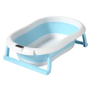 LONGSTAR Temperature-Sensor Baby Bath Tub Household Baby Foldable Bathtub